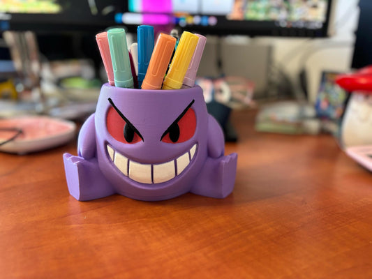 Porta-Lápis Pokemon Gengar – Suporte de Lápis Decorativo e Organizador de Mesa