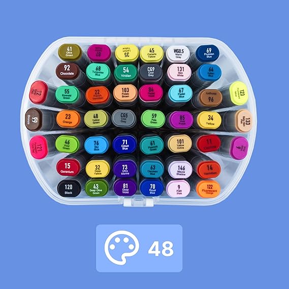 Estojo 48 Marcadores Twist Campus Student Dupla Ponta