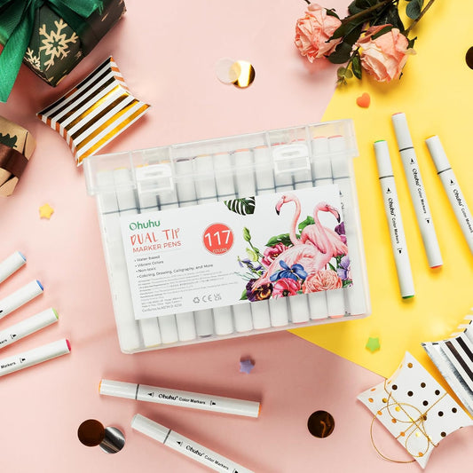 Ohuhu Marcadores de 117 cores, marcadores de água